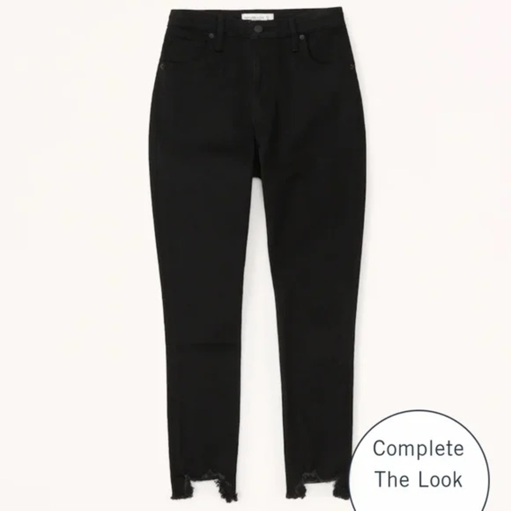 Abercrombie Curve Love Super Skinny Ankle High Rise Black Jeans